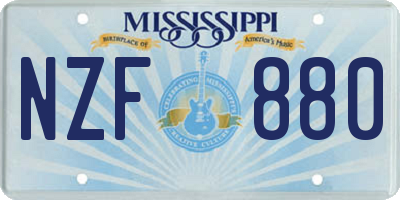 MS license plate NZF880