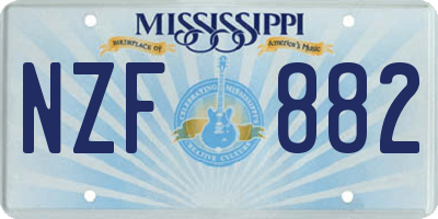 MS license plate NZF882
