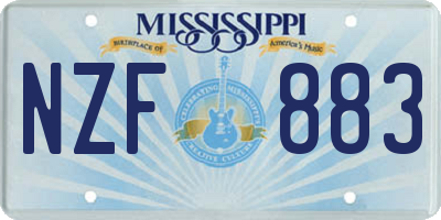 MS license plate NZF883