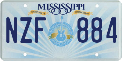 MS license plate NZF884