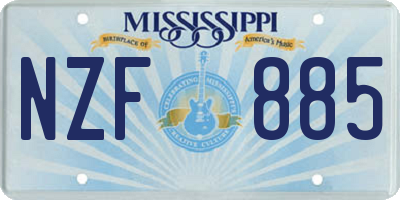 MS license plate NZF885