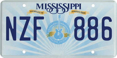 MS license plate NZF886