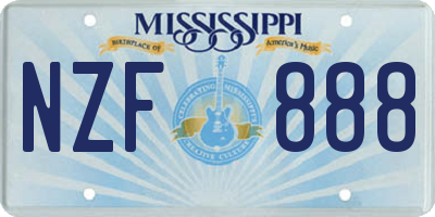 MS license plate NZF888