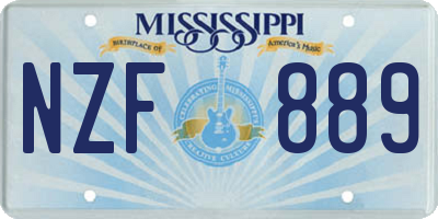 MS license plate NZF889