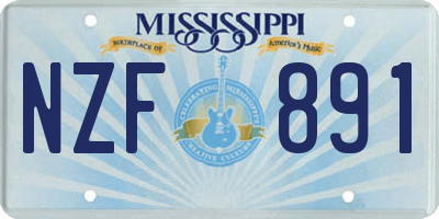 MS license plate NZF891