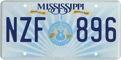 MS license plate NZF896
