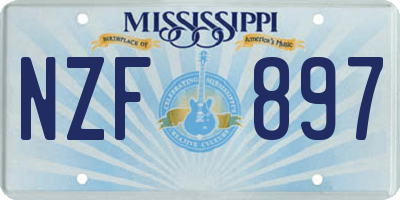MS license plate NZF897
