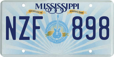 MS license plate NZF898