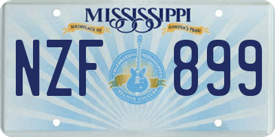 MS license plate NZF899