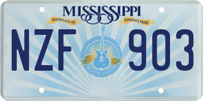 MS license plate NZF903