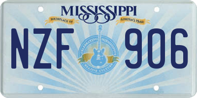 MS license plate NZF906