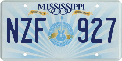 MS license plate NZF927