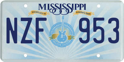 MS license plate NZF953