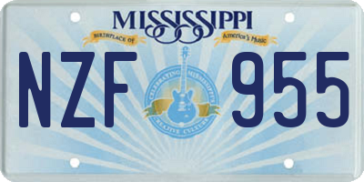 MS license plate NZF955