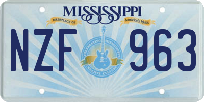MS license plate NZF963