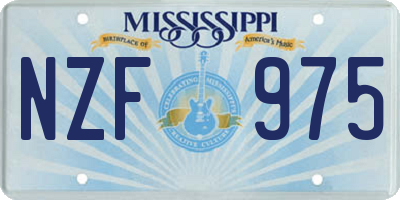 MS license plate NZF975