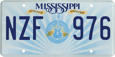 MS license plate NZF976