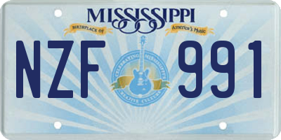 MS license plate NZF991