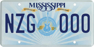 MS license plate NZG000