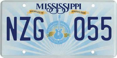 MS license plate NZG055