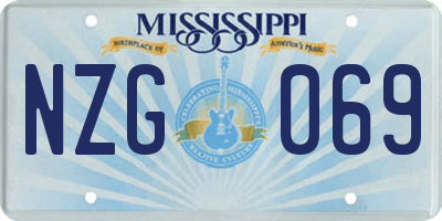 MS license plate NZG069