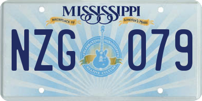 MS license plate NZG079