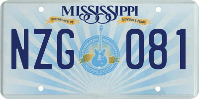 MS license plate NZG081