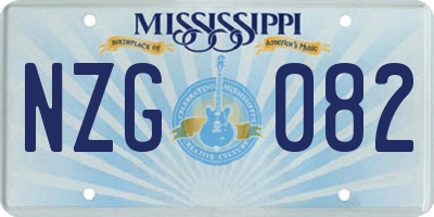 MS license plate NZG082