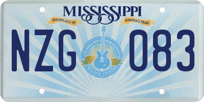 MS license plate NZG083