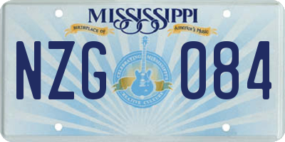 MS license plate NZG084