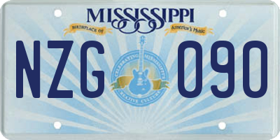 MS license plate NZG090