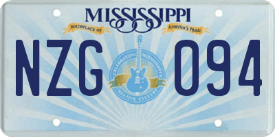 MS license plate NZG094