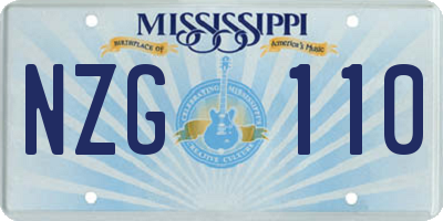 MS license plate NZG110