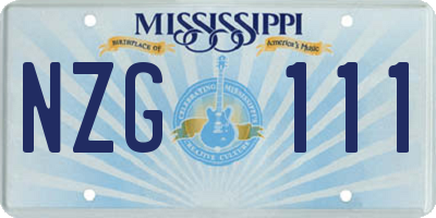 MS license plate NZG111
