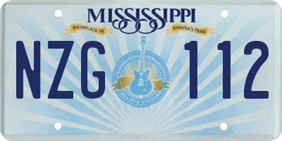 MS license plate NZG112