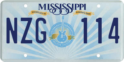 MS license plate NZG114