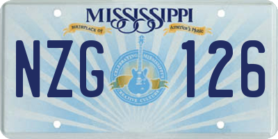 MS license plate NZG126
