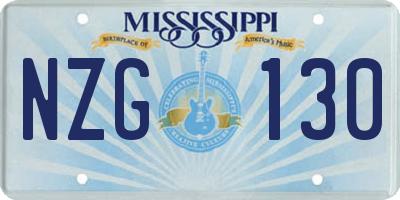 MS license plate NZG130