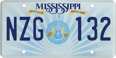 MS license plate NZG132