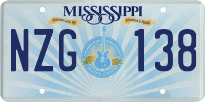 MS license plate NZG138