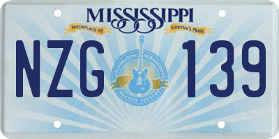 MS license plate NZG139