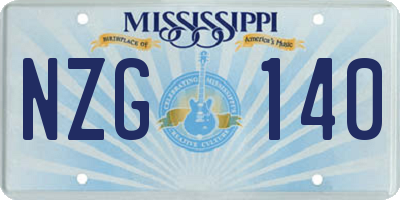 MS license plate NZG140