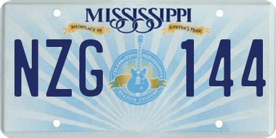 MS license plate NZG144