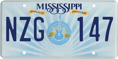 MS license plate NZG147