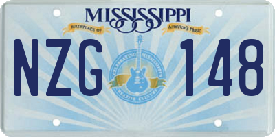 MS license plate NZG148