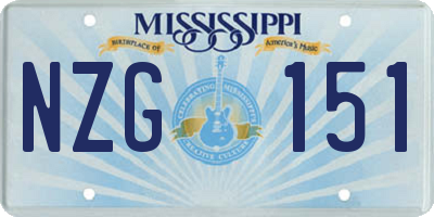 MS license plate NZG151