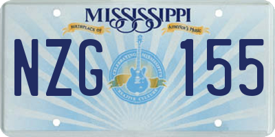 MS license plate NZG155