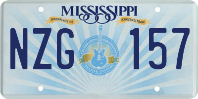 MS license plate NZG157
