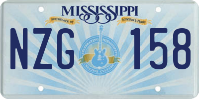 MS license plate NZG158