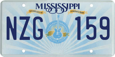 MS license plate NZG159